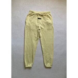 Fear Of God Essentials Fleece Yellow Sweatpants Sz S‎ streetwear designer hype
